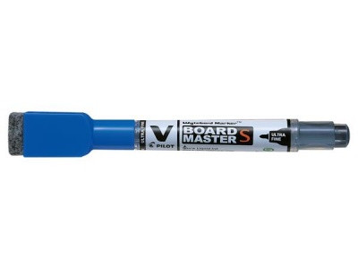 Táblamarker, törlőkupakkal, 0,8 mm, UF, kúpos, PILOT "V-Board Master S", kék