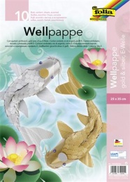 Hullámkarton, 25x35 cm, 10 lap, FOLIA, arany és ezüst vegyes színek