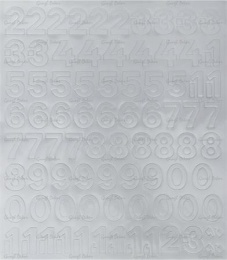 Öntapadós matrica, 2 cm-es, számlap, fehér