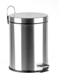 Pedálos szemetes, rozsdamentes acél, kivehető műanyag vödörrel, 10 liter